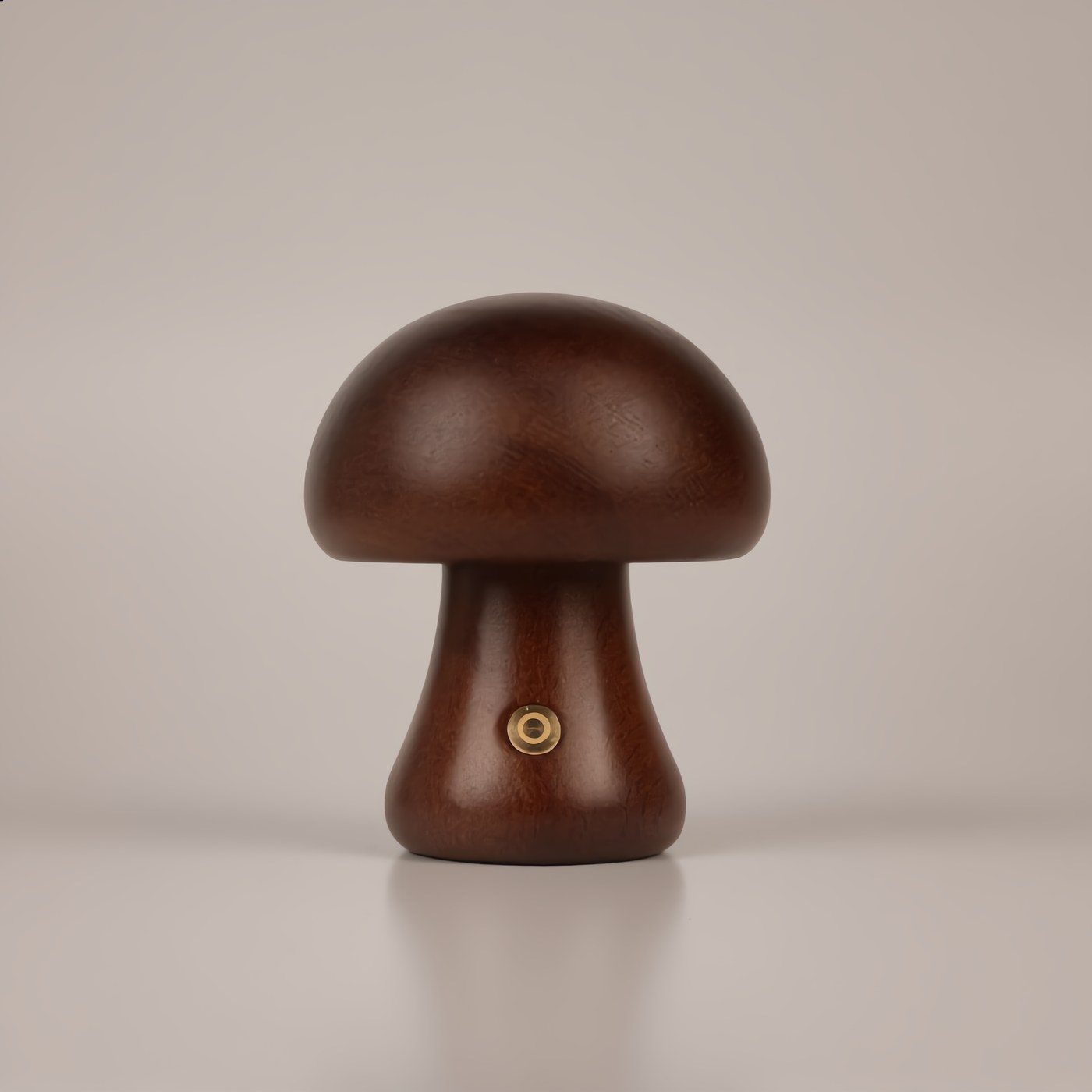 Wooden Mushroom Light in small dark finish